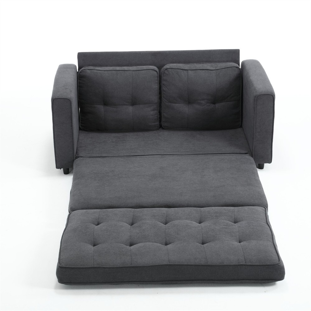 Convertible Sleeper Sofa Bed Velvet Loveseat Sofa Couch Futon Sofa Pull-Out Bed