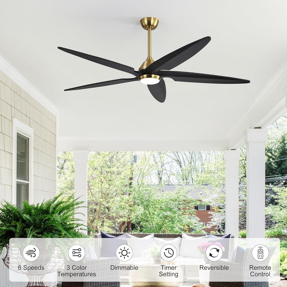 Modern Ceiling Fan with Remote, Lights & Quiet Reversible Blades