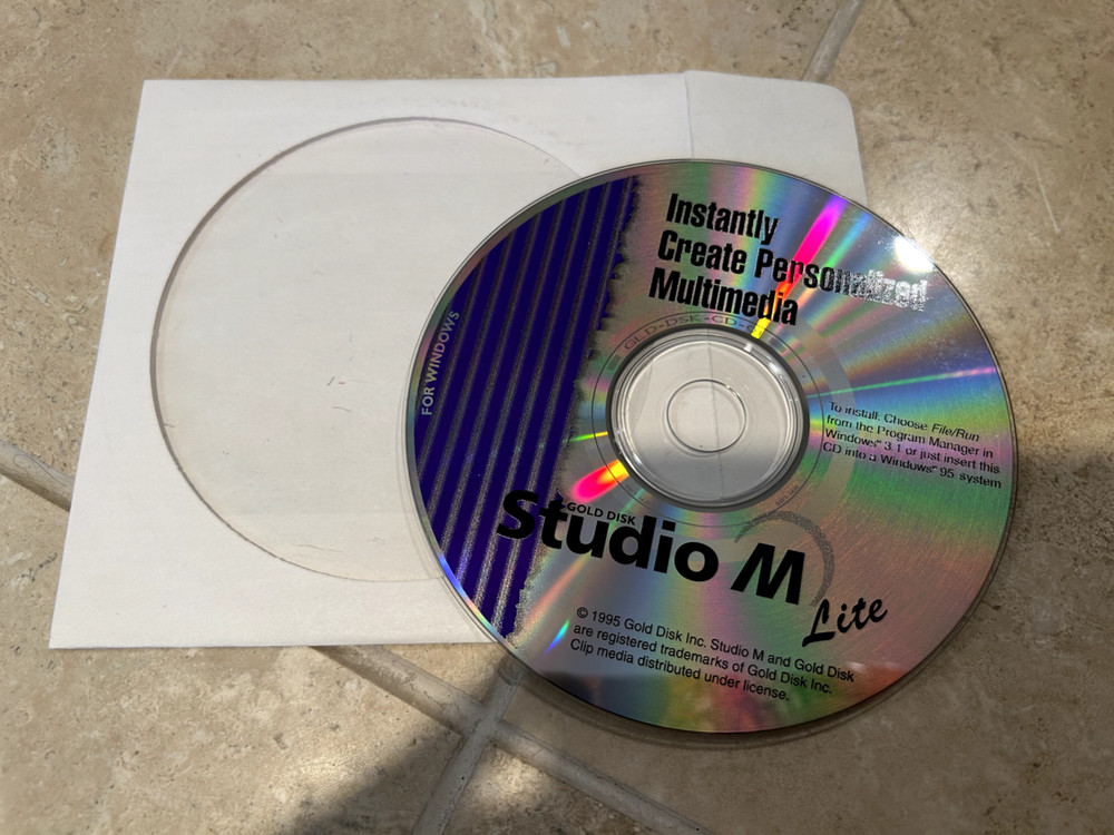 Studio M Gold Disk 1995 Instantly Create Personalized Multimedia CD