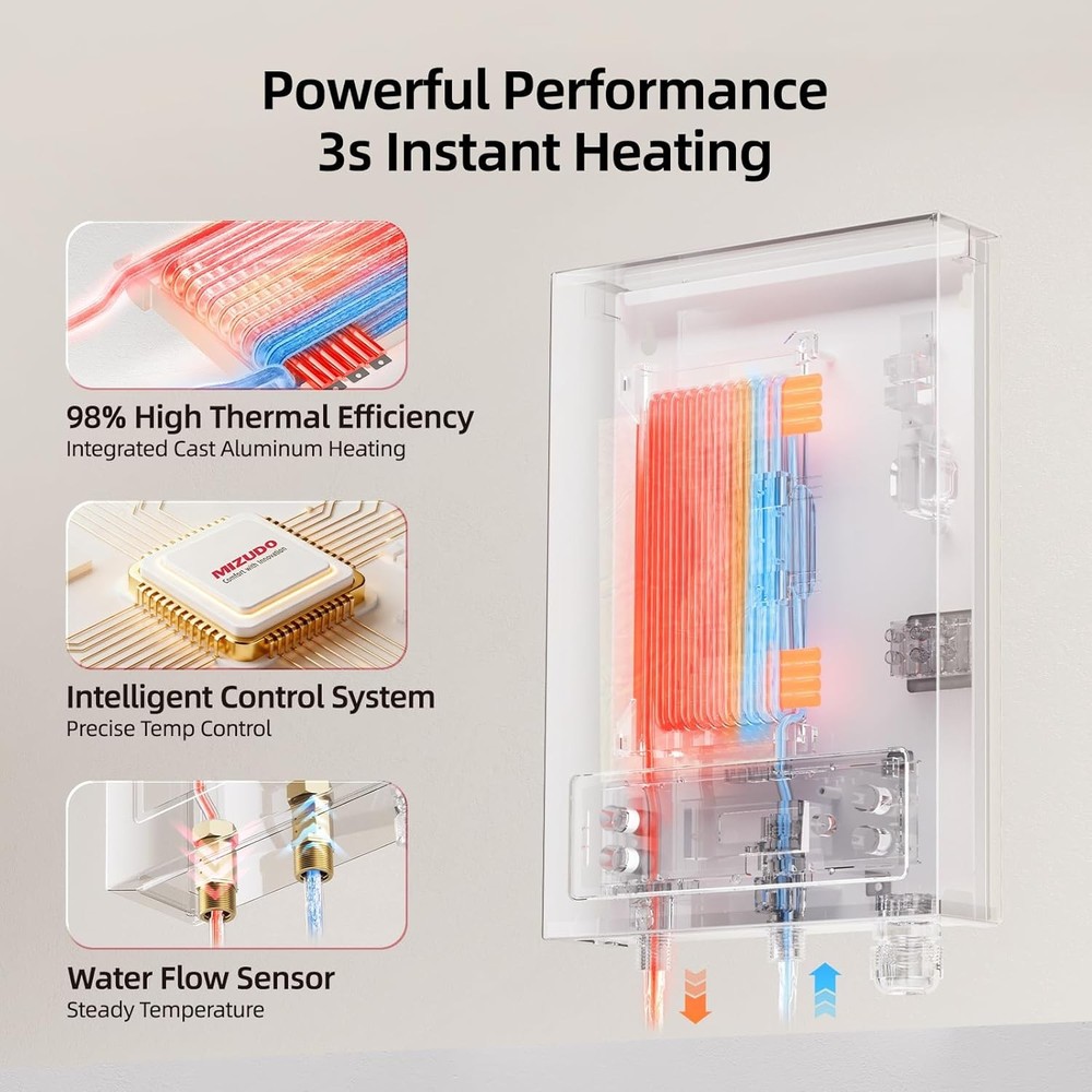 11KW 240V Electric Tankless Water Heater Instant Hot On-demand for whole house