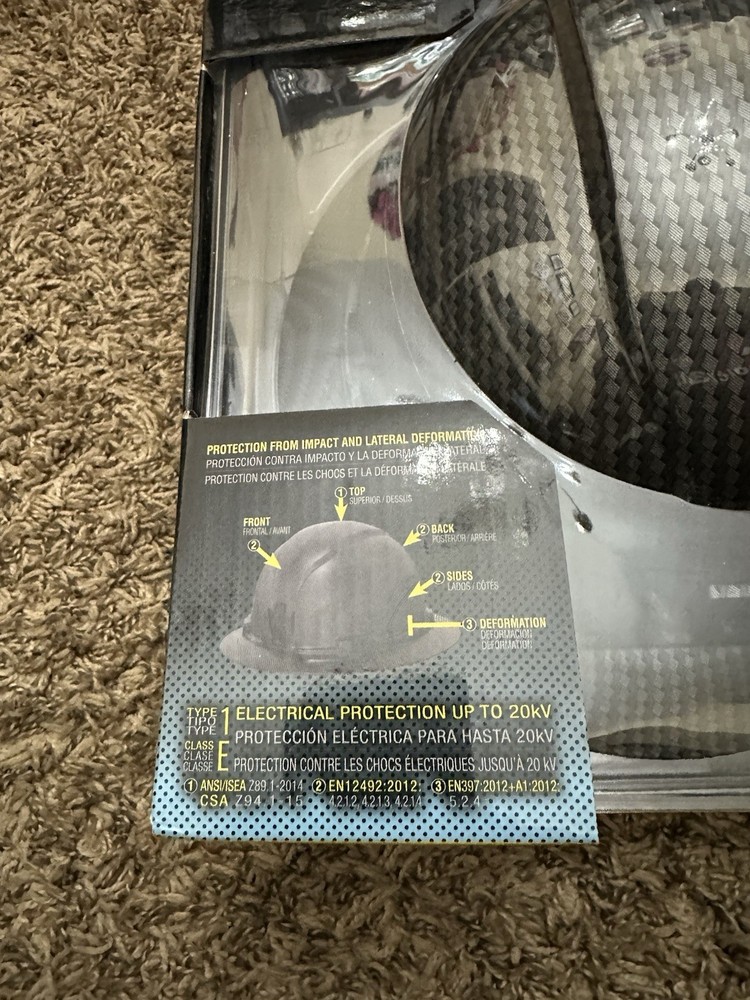 Klein Tools Karbn Pattern Hard Hat New Open Box Head Size 6.5-8