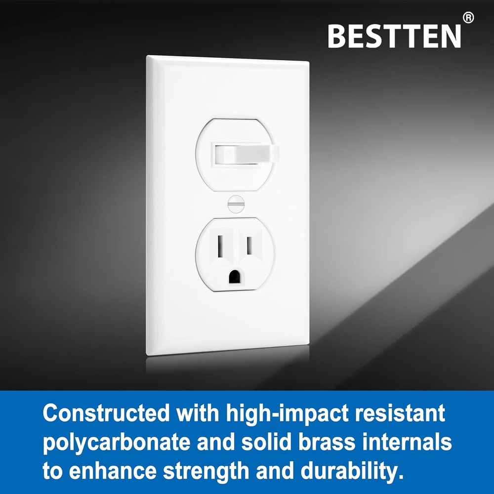 2 Pack Combination Toggle Light Switch and Duplex Receptacle Outlet, Single Pole