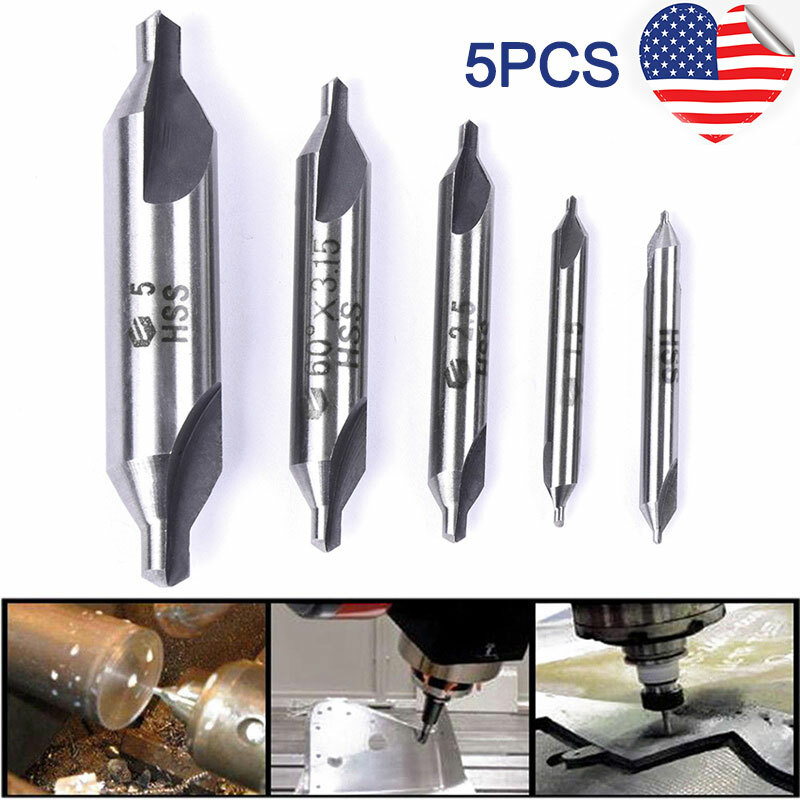 10Pcs 60 Degree Countersink Double Ended Center Drill Bits HSS Machining Tools