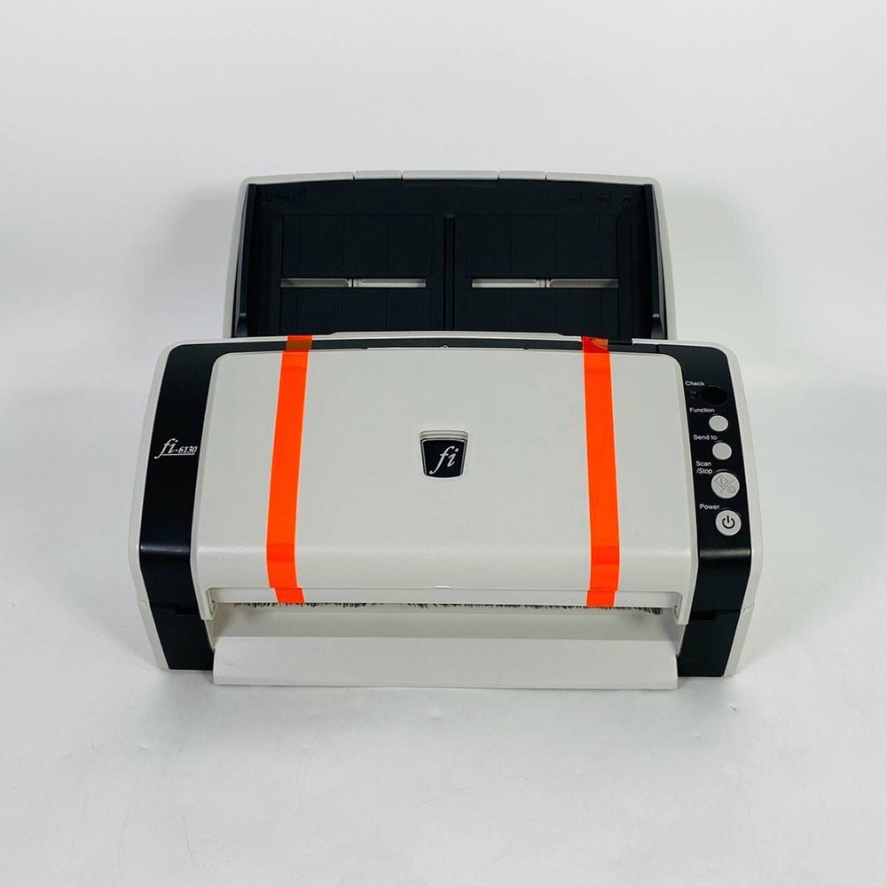 Fujitsu Fi-6130 Document Scanner w/Adapter/USB/Setup Drivers ZERO ROLLERS COUNT!