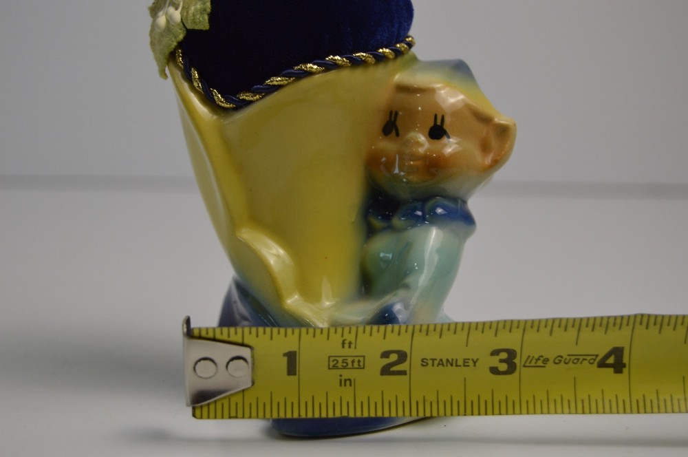 Vintage MCM Elf Pixie Kitschy Sewing Pincushion Repurposed Planter Craft