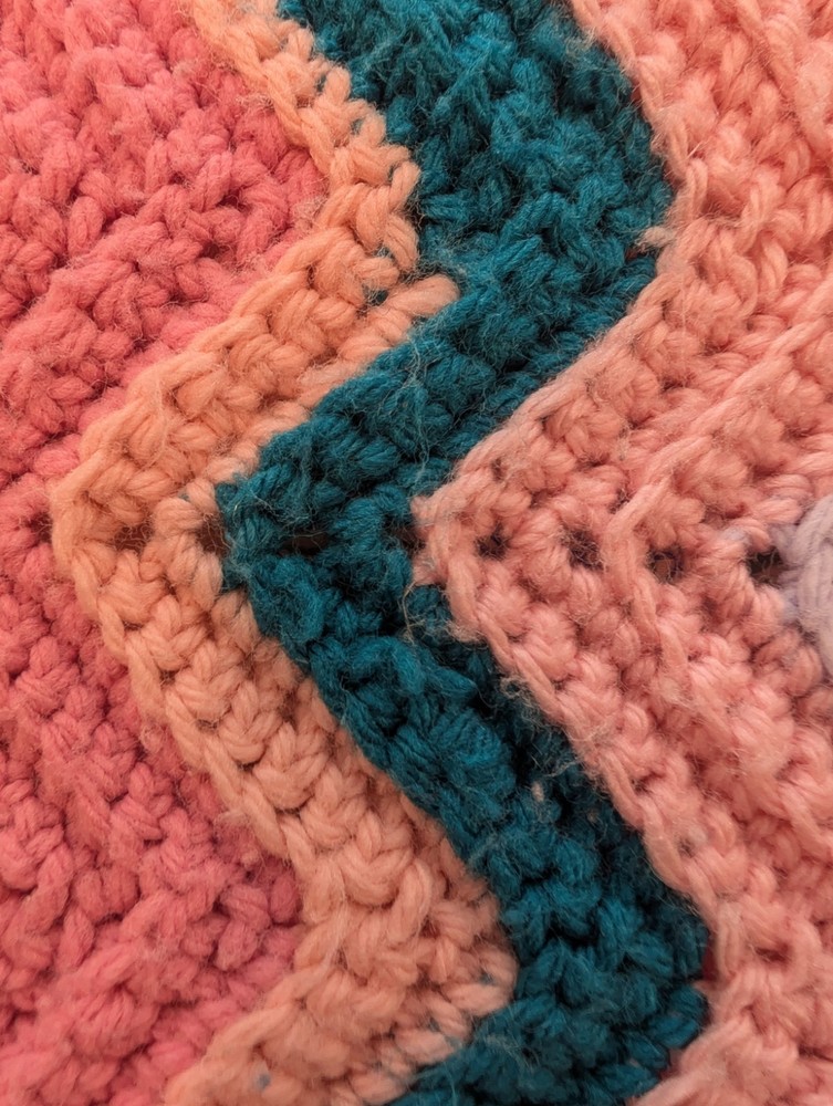 Handmade Multicolor Chevron Crochet Large Sofa Throw Blanket Decorative