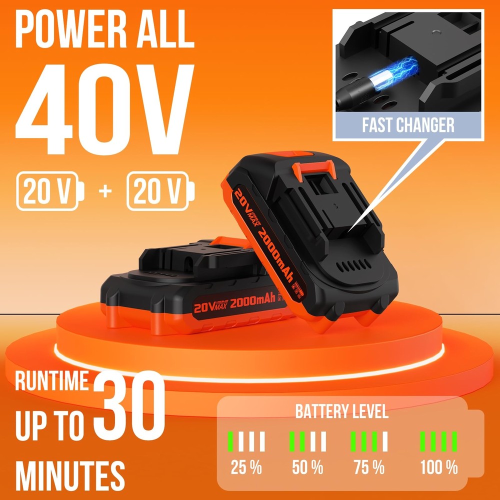 12 Inch 20V Cordless Weed Wacker with Automatic Line Feed, 2 in 1 String Trim...