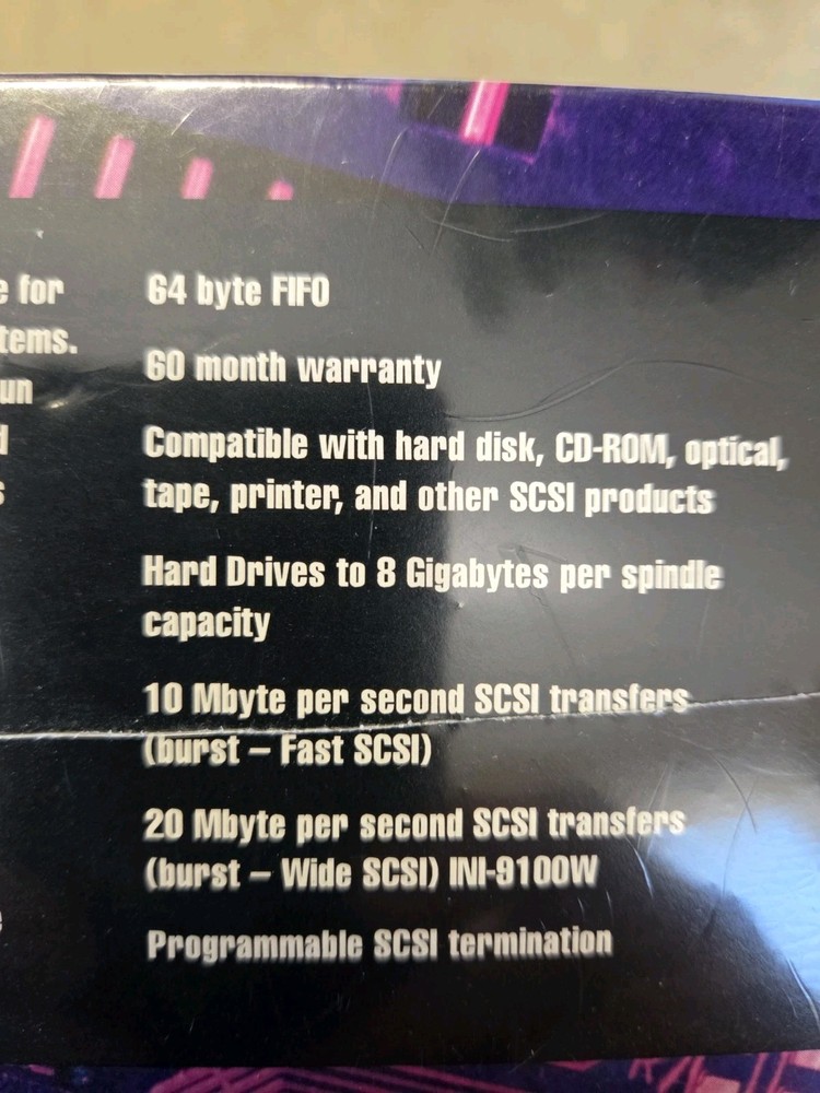 PCI SCSI Bus Master Host Adapter High Performance Sealed