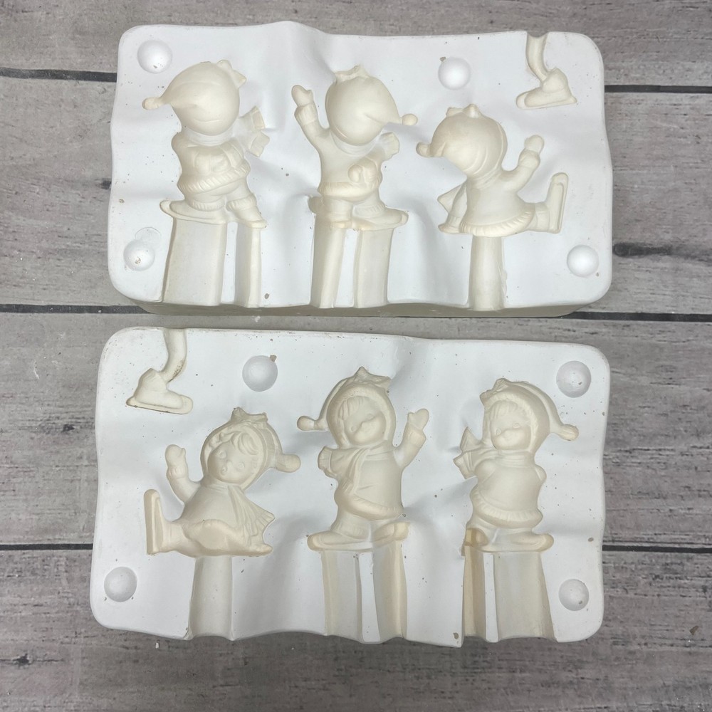Macky Hobby Molds Ceramic Casting Mold Three Pixy Skaters #325