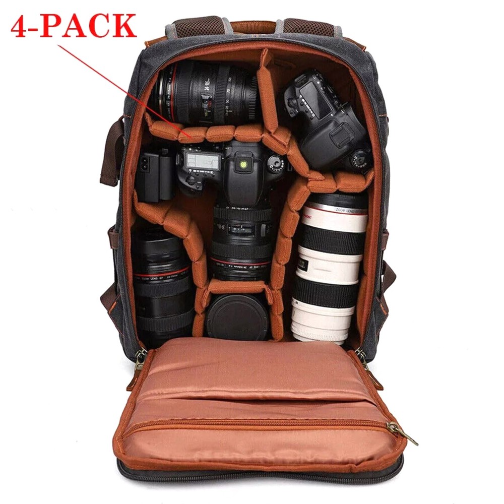 4PCS Camera Bag Case Camera Lens Insert Partition Divider Protection Pad