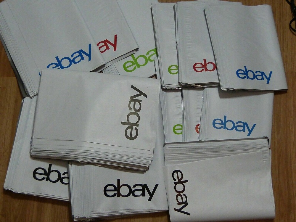45 Ebay-Branded Polymailer Red Green Blue 9"-11.5" No Padding Poly Mailers PJ3