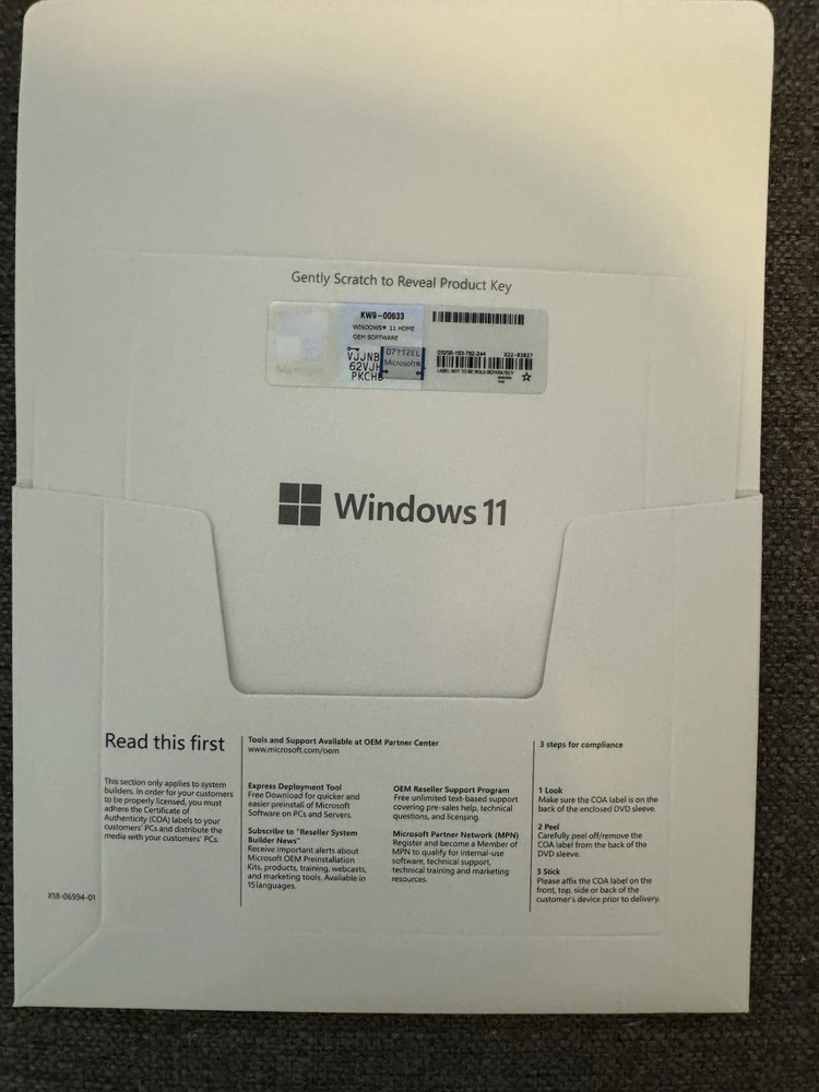 Windows 11Home DVD 64-Bit Containing the Key