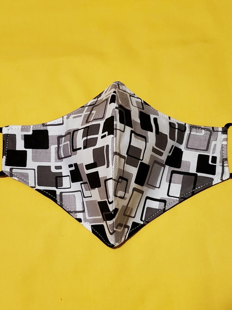 Neutral Squares Adjustable Face Mask