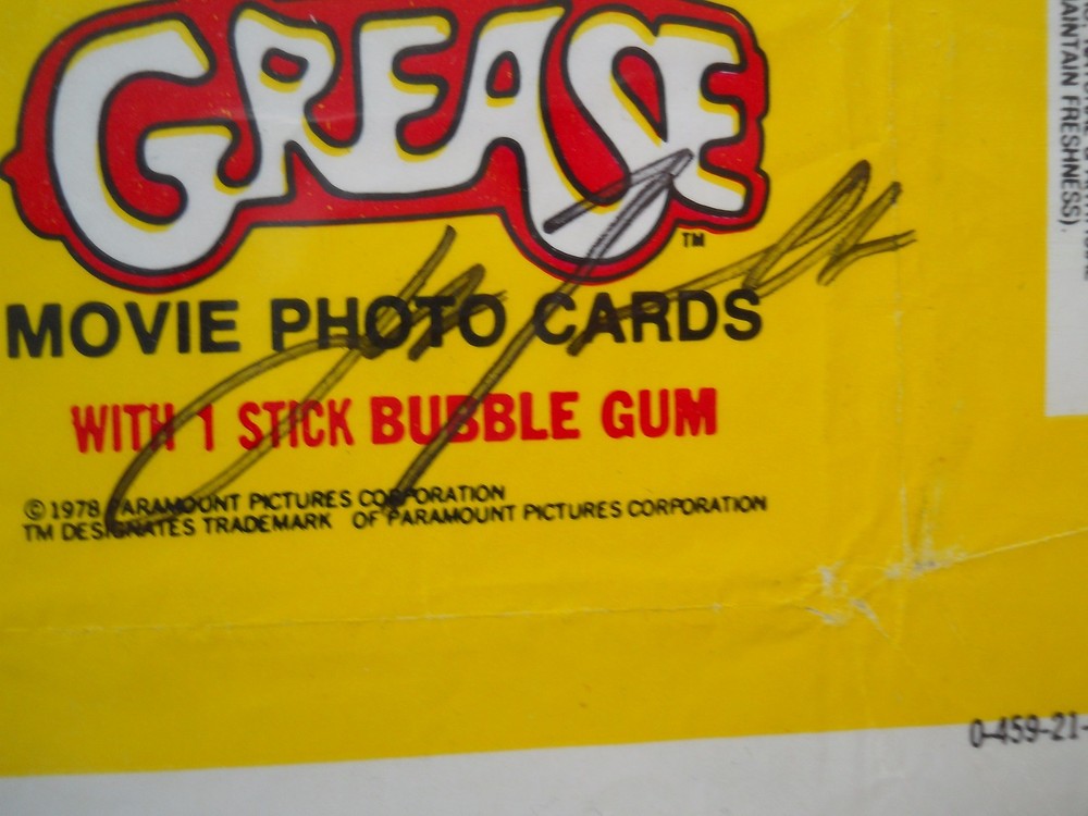 John Travolta Autographed 1978 GreaseTrading card Wrapper