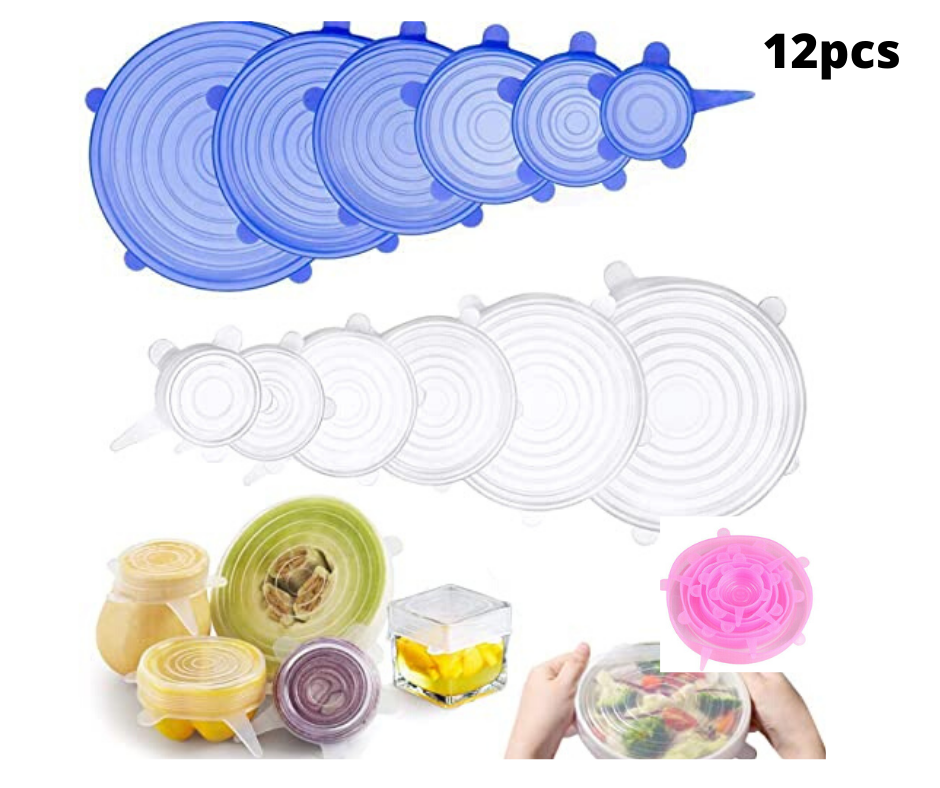 12pcs Stretch Reusable Silicone Lids