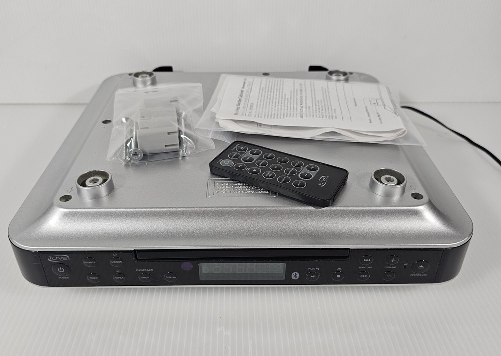 iLive iKBC384S Bluetooth Under Cabinet Stereo Radio with CD Player System