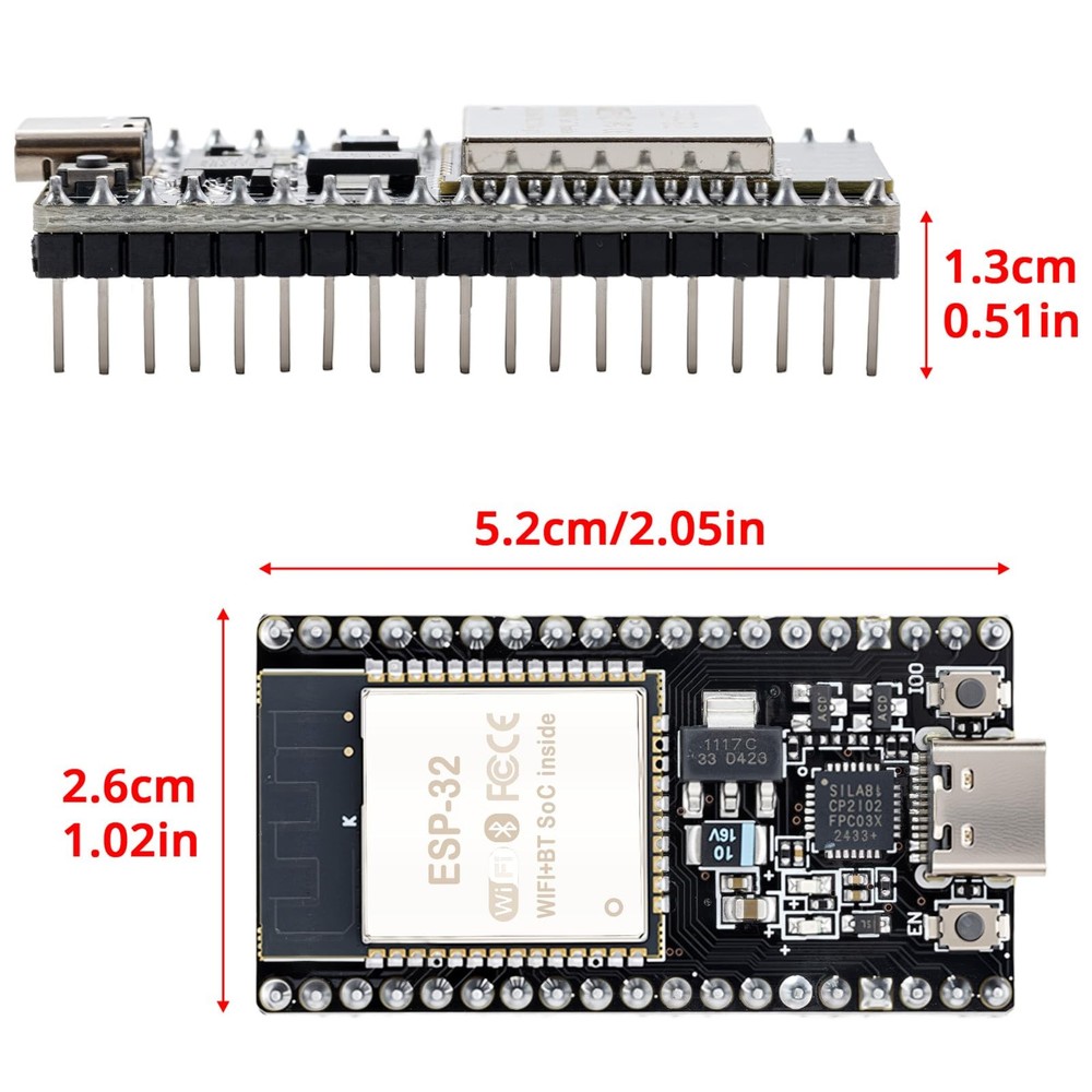 6 Pack ESP32DevKitC32 Development Board Modules WiFi Bluetooth TypeC CP2012