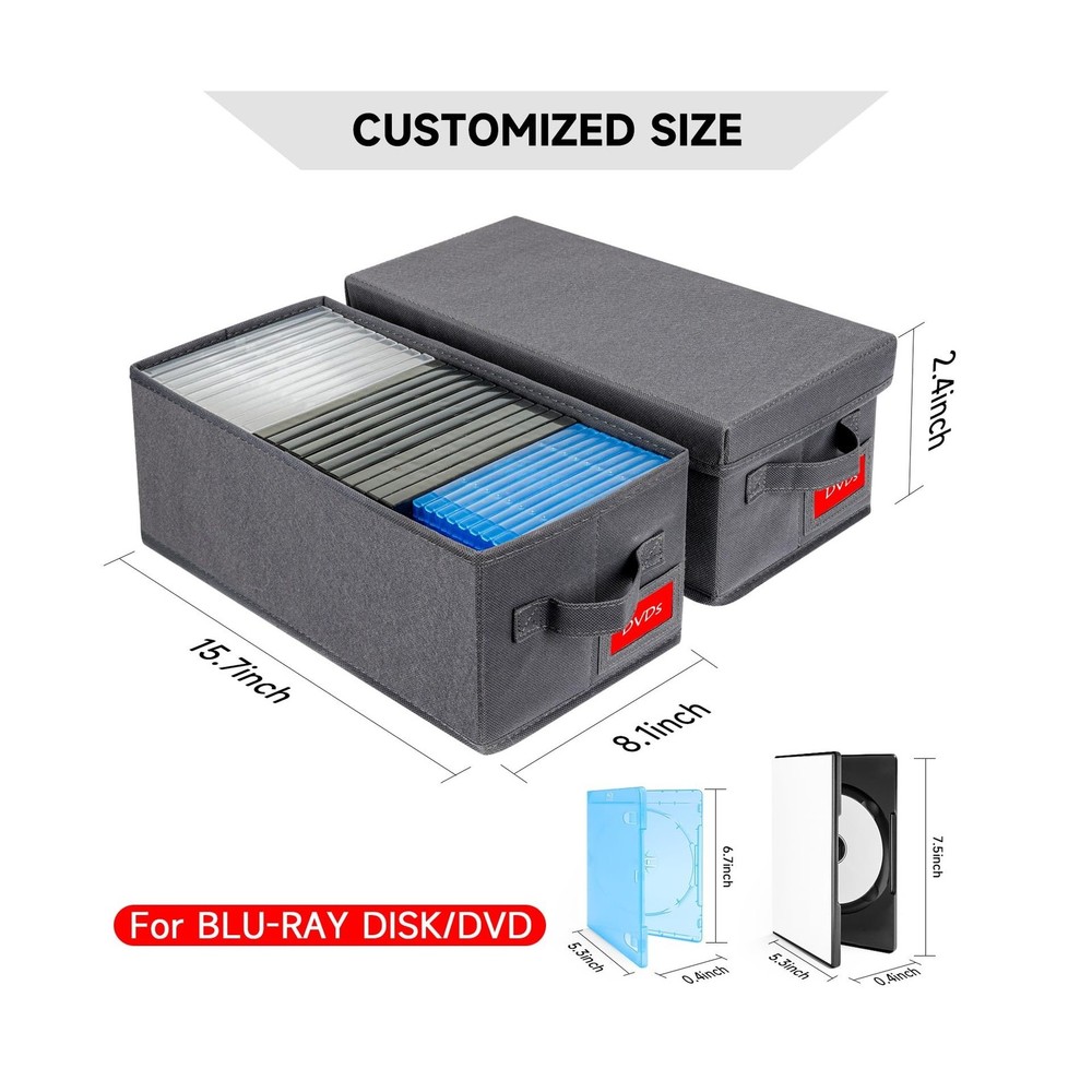 Upgrades DVD Storage Box - Perfect DVD Case Storage Solution, Stack... Fast Ship