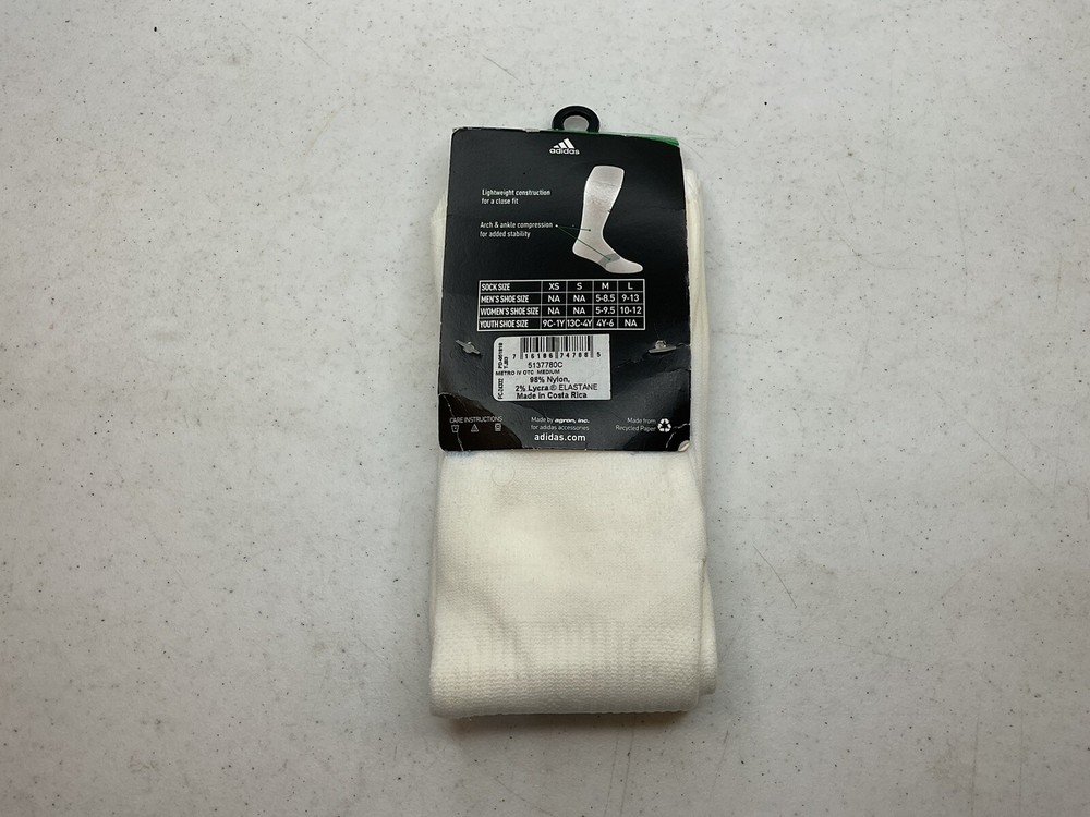 Adidas Soccer Metro Arch & Compression Sock White Medium