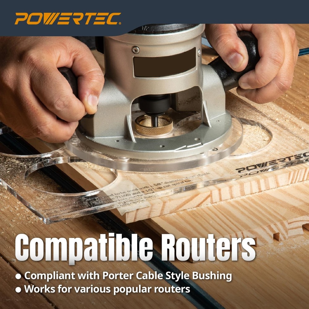 POWERTEC Router Inlay Kit, Solid Brass 1/8" diameter 1/4" shank