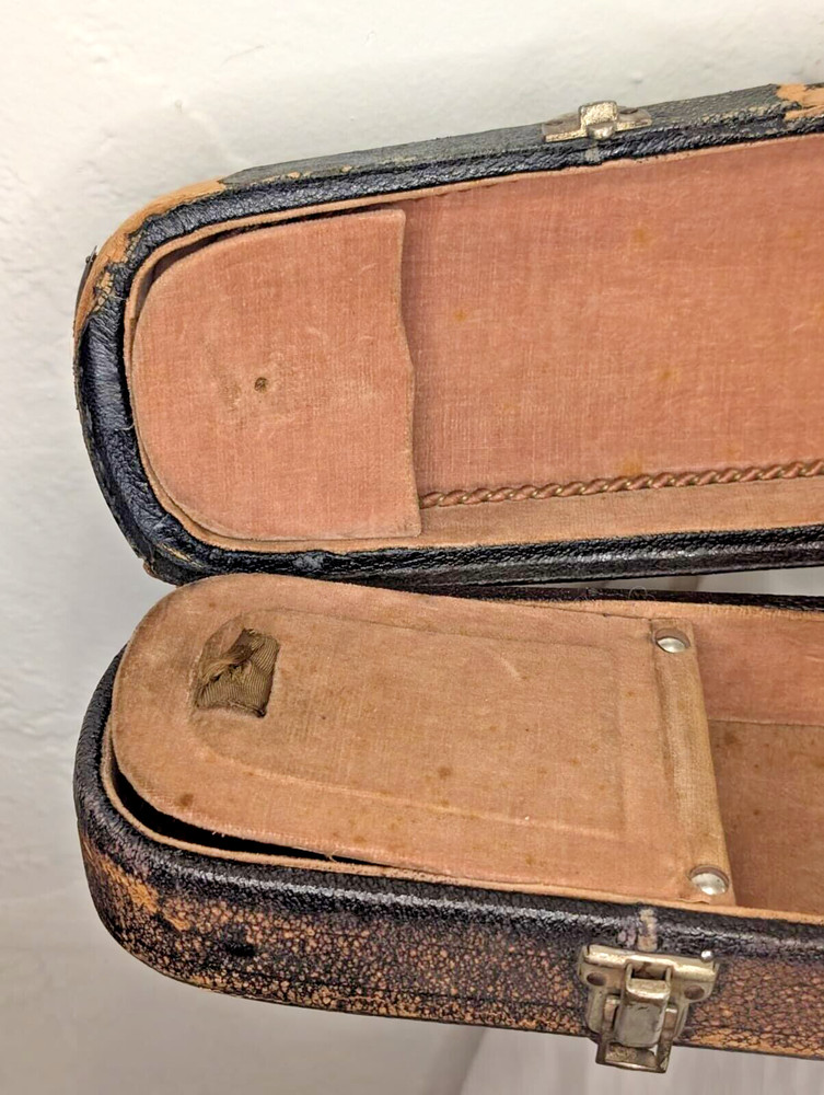 Antique Violin Case – 30.5", Leather Handle, Handcrafted