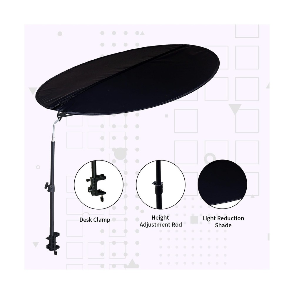 Office Cubicle and Desk Shade - Foldable 36" Circular Shading, Light-Proof De...