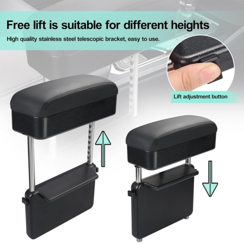 Car Armrest Support Elbow Rest Pad Armrest Extender Adjustable Armrest Height
