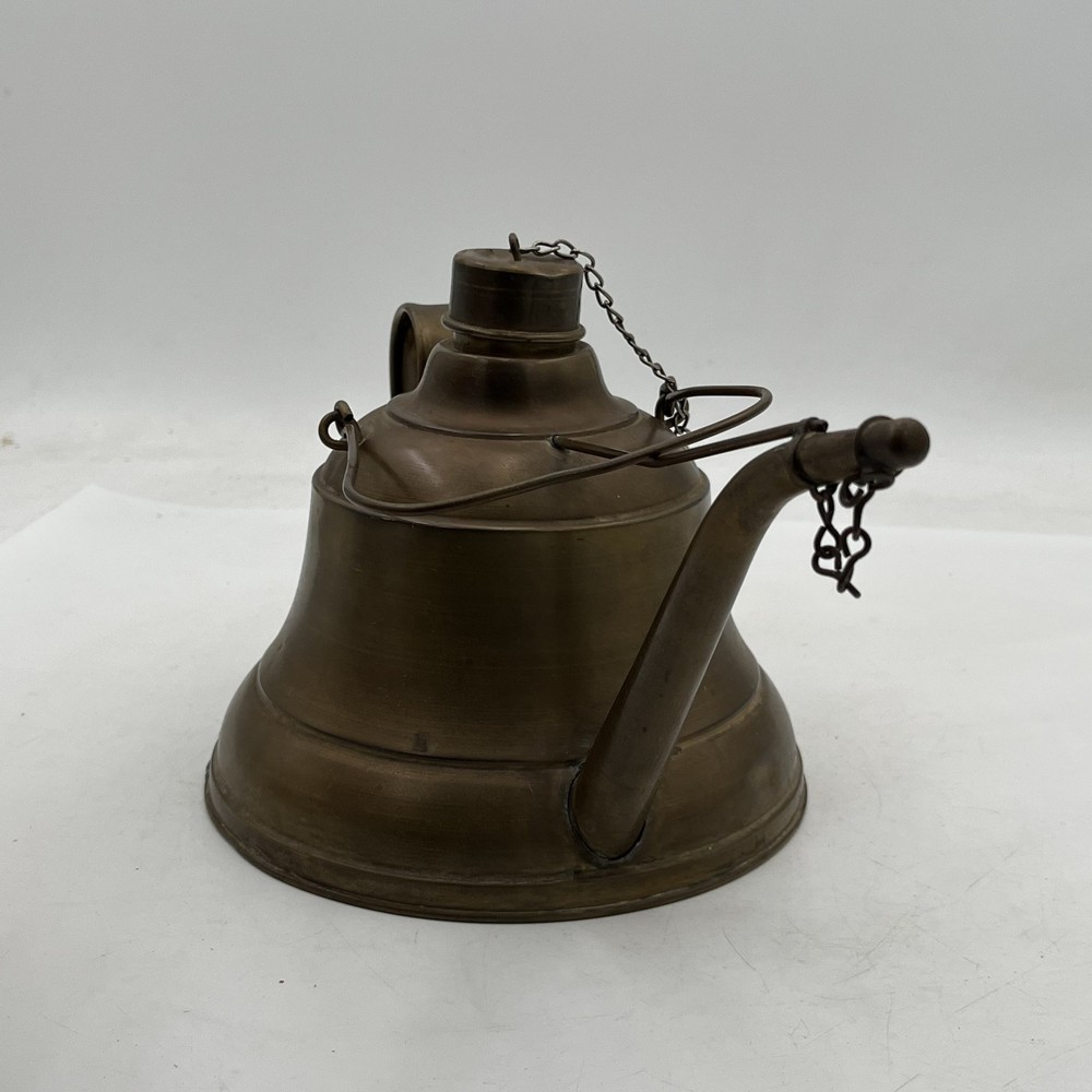 Antique Hand Made Copper Kettle Decoration Kitchen Fire Tea Pot Primitive