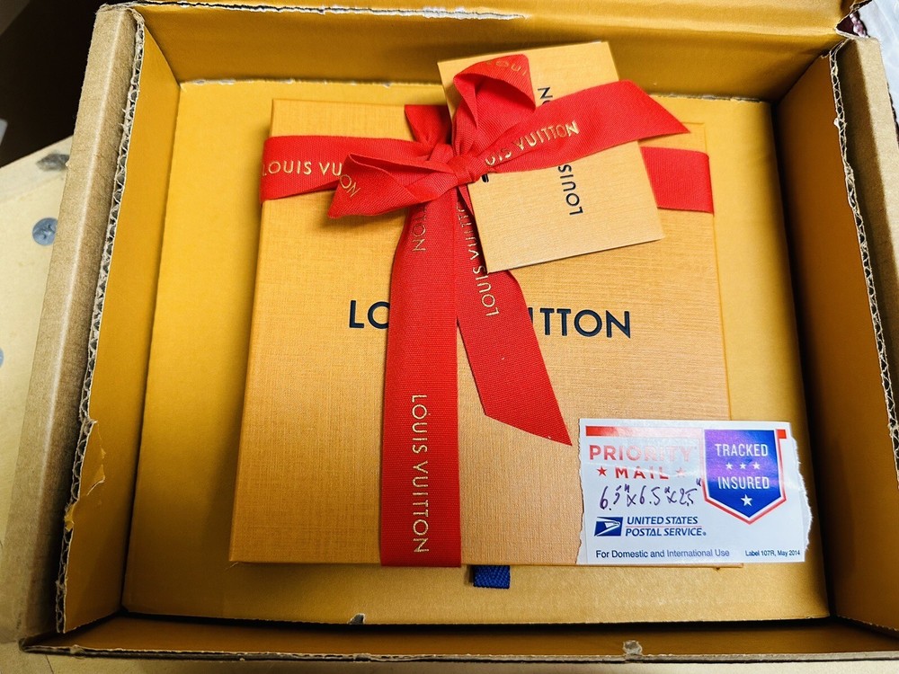 Louis Vuitton Gift Box Small Authentic 6.5*2.5” Empty Red Ribbon Envelope 7p Set