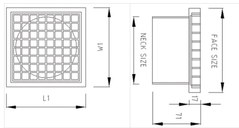 Ac Ventilation Plastic Diffusers/PVC Eggcrate Grille (SS fly mesh)Neck:150mm