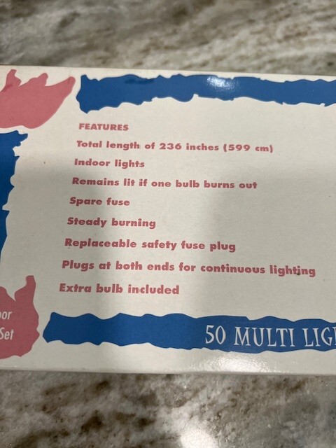 50 Multi Light Mini Set Pastel Colors NOS