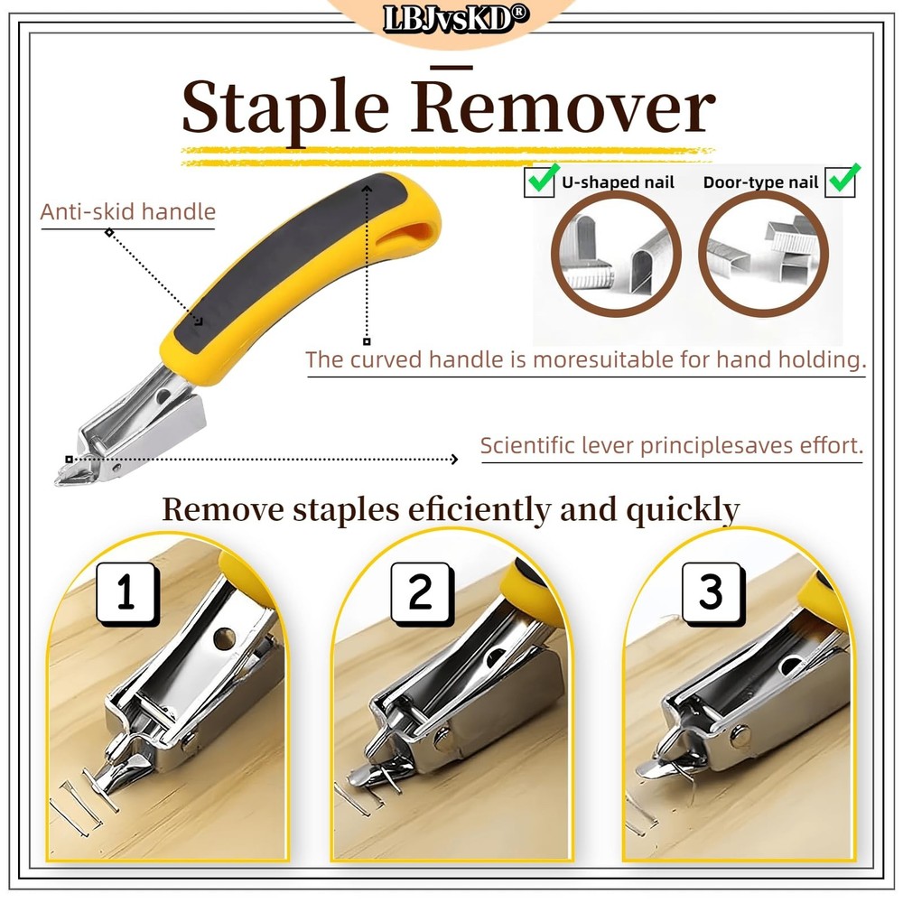 Upholstery Carpet Staple Remover and Nail Puller Remover Tool Set - Staple Pu...