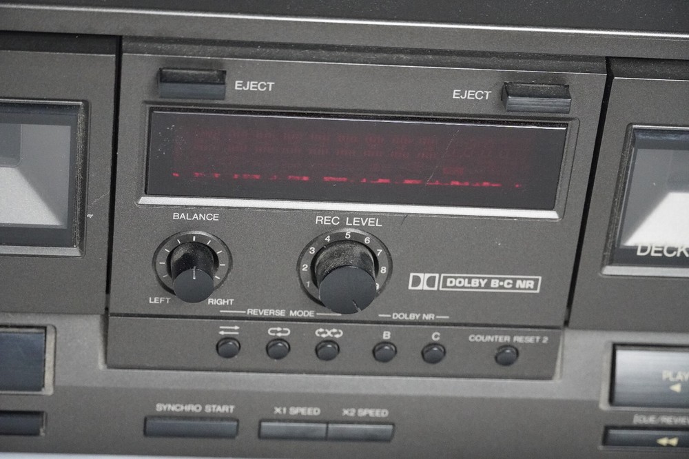 Working Vintage Technics Stereo Double Cassette Deck RS-TR210 PLEASE READ