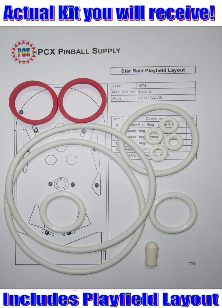 1978 Sentinel Star Raid Pinball Machine Rubber Ring Kit