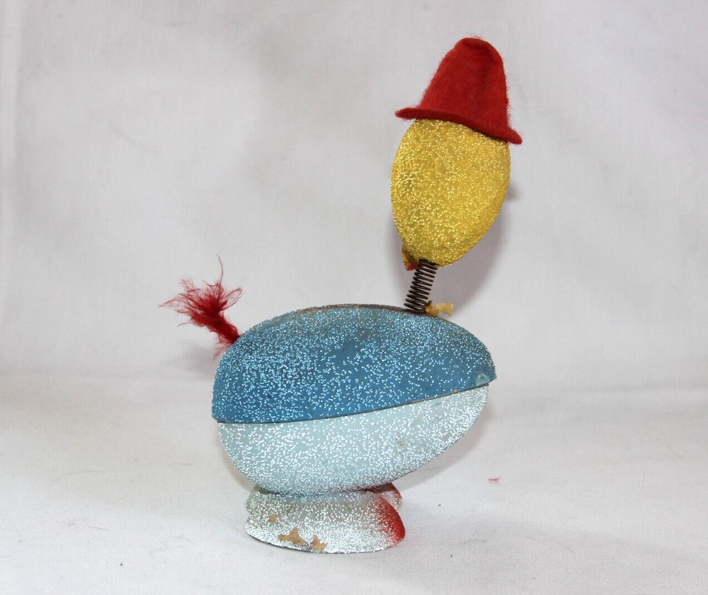 Easter Decoration Candy Container German Duck Duckling Vintage Nodder