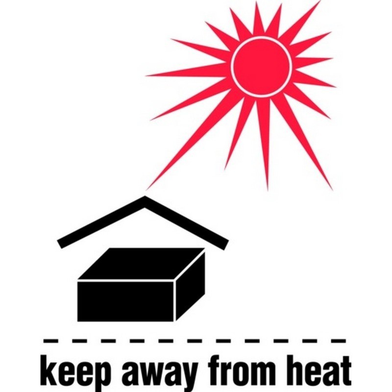 3" x 4" Keep Away From Heat Labels (500 per Roll)