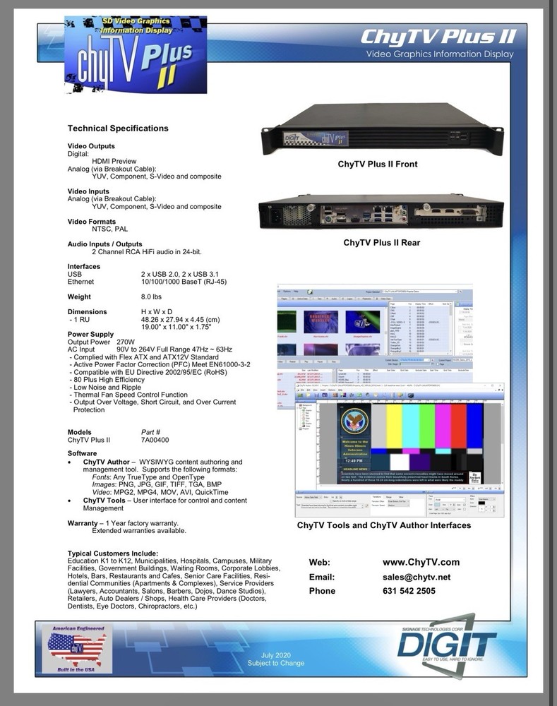 ChyTV Plus II Standard-Definition Professional Graphic System