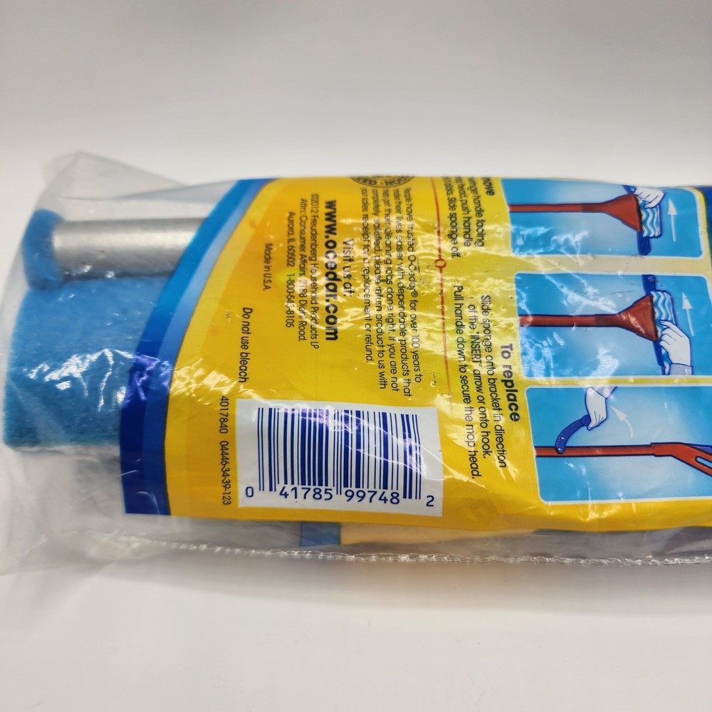 O Cedar Power Scrub Microfiber Wave Sponge Roller Mop Head Refill New Sealed