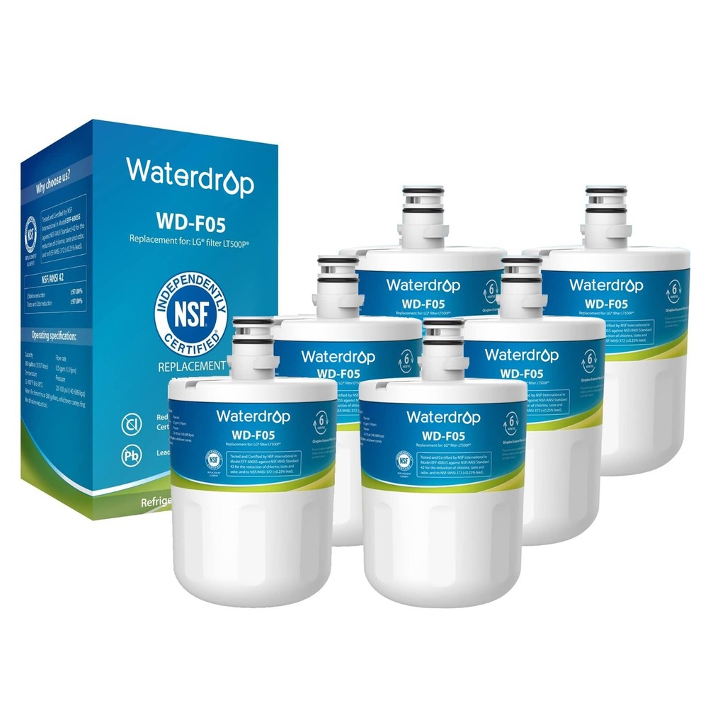 Waterdrop 5231JA2002A Refrigerator Water Filter, Replacement for LG® LT500P®(6)