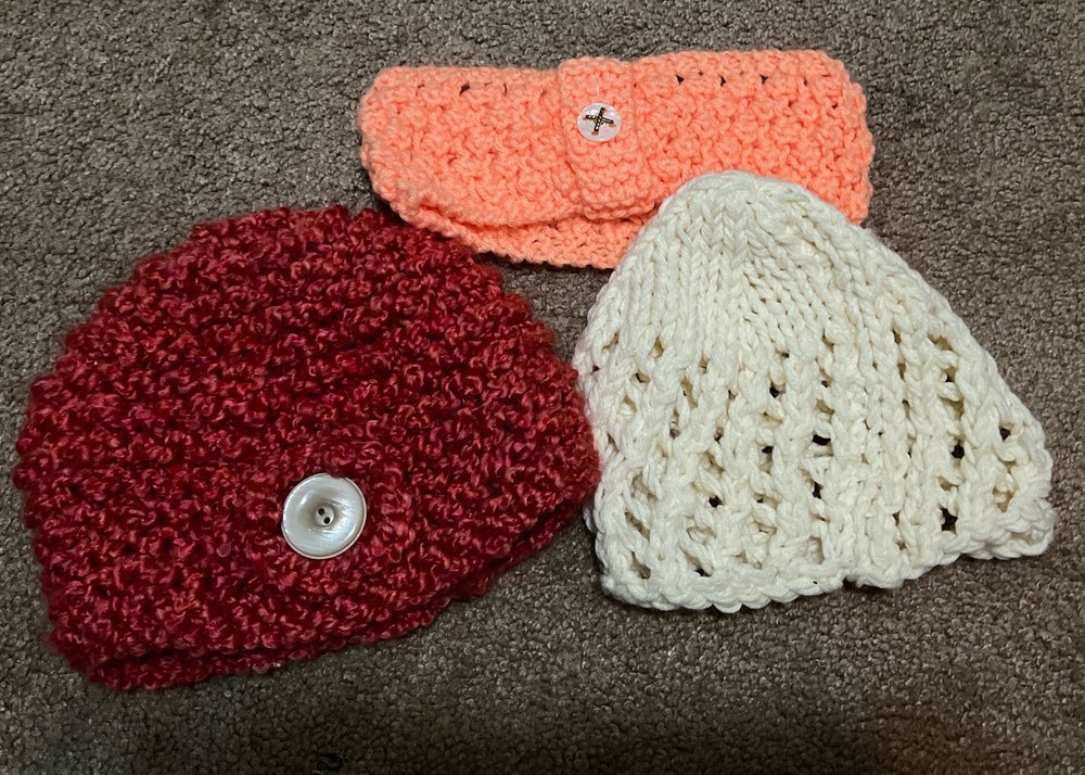 Hand Knitted Hats and Headband