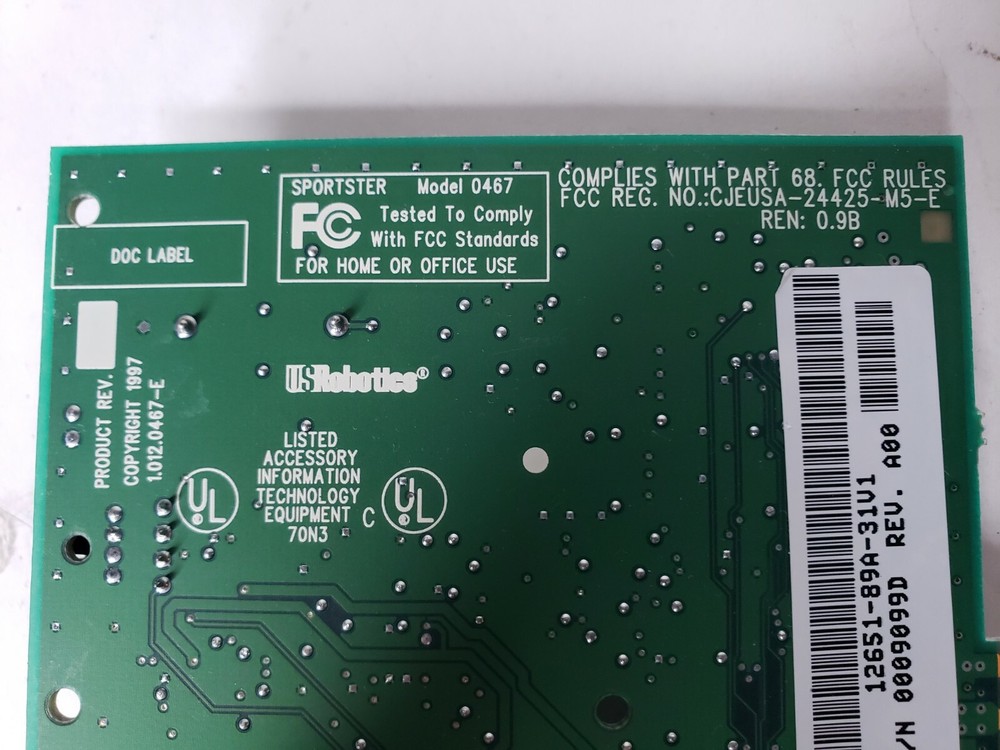 US ROBOTICS 0467 ISA SPORTSTER INTERNAL MODEM