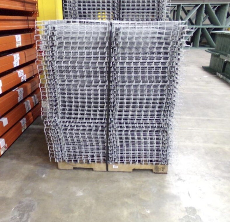 USED Inside Waterfall Wire Mesh Decking Pallet Rack 24”Dx46”W, Pallet Racking.