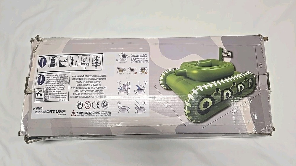 The Inflatable Pool Float Inflatable Military Tank Floatie 53"×69"