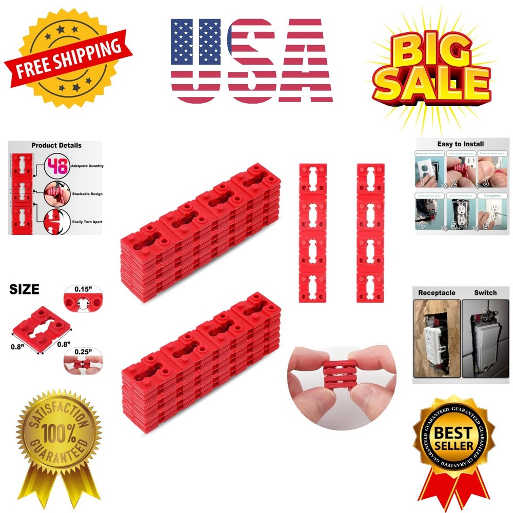 Outlet Spacers for Electrical Box, 48 PCS Switch and Receptacle Spacers for L...