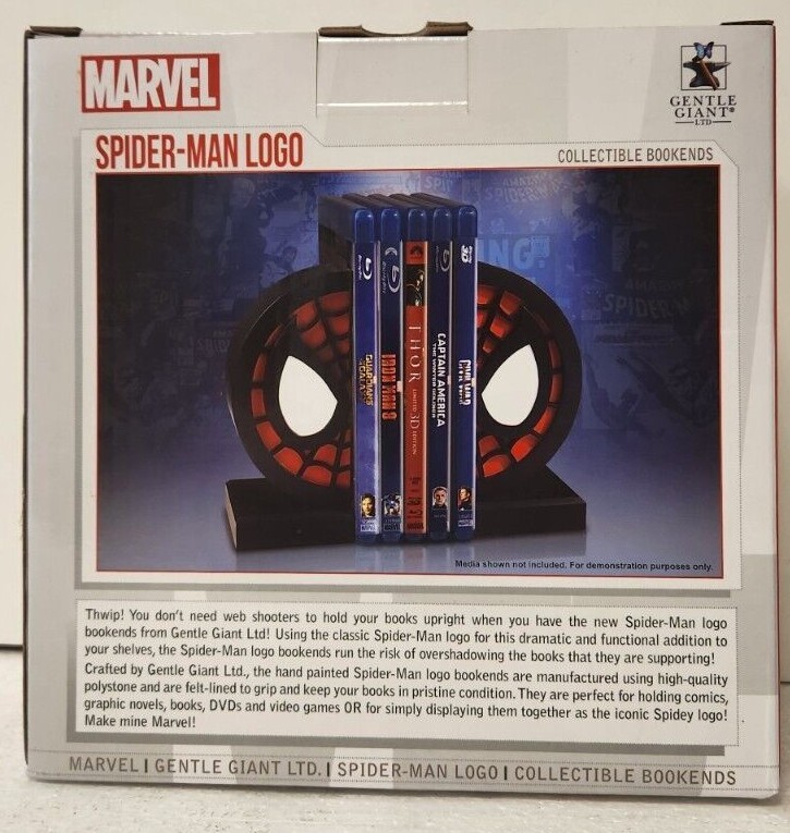 Marvel Spider-Man Logo Collectible Bookends NIB