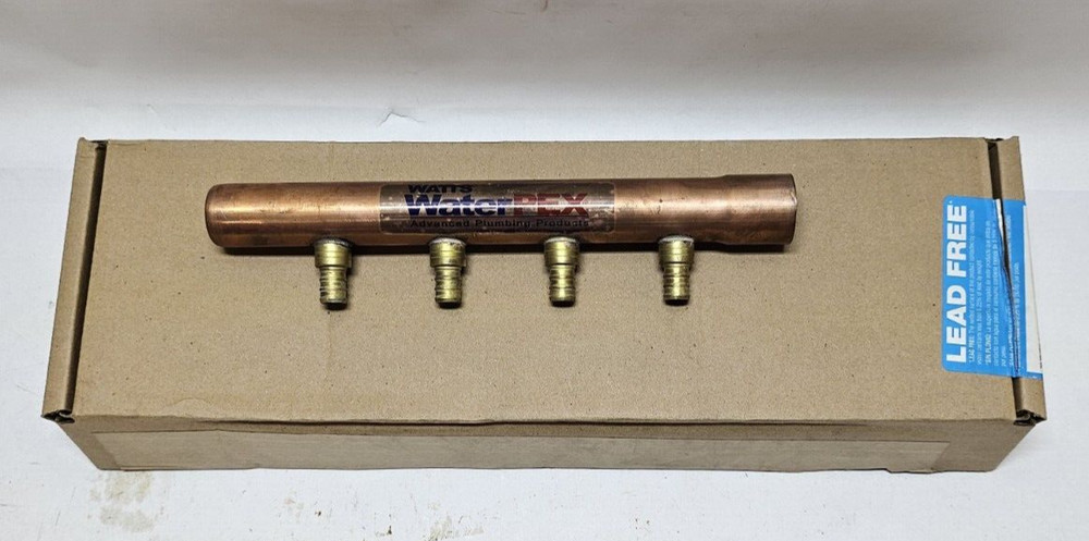 Watts LFWPCM1-M4-08 Copper Manifold Closed End x 1" Swedged End