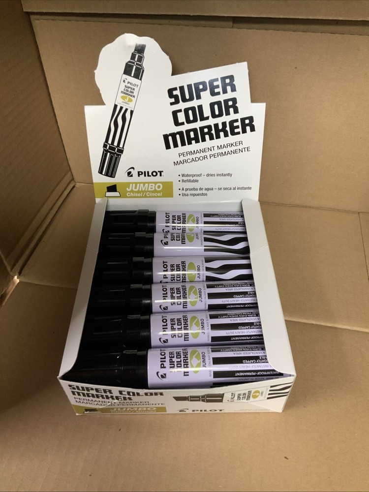 Pilot Jumbo Permanent Marker Refillable Chisel Point Black 43100 (12EA)