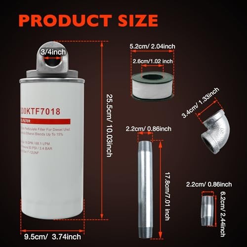 1200KTF7018 Fuel Filter Spin-On Particulate Replacement for Transfer Pumps