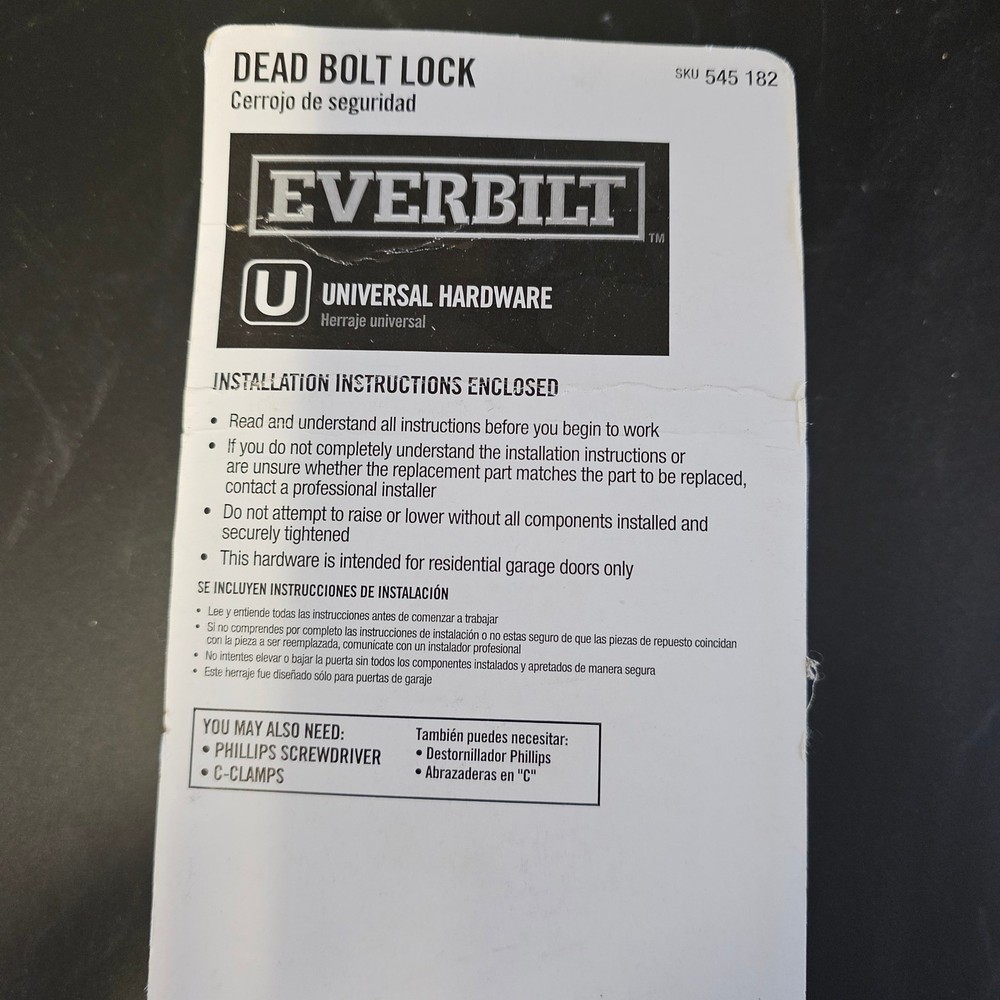 EVERBILT Universal Hardware Gray Dead Bolt Lock with Keys Mounting Hardware Incl
