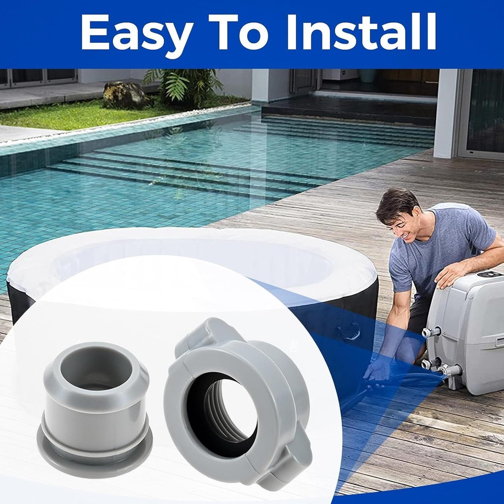 2PCS Replaceables Lay-Z-Spa B/C Water Pipe Grey Coupling Screw Nut Connector